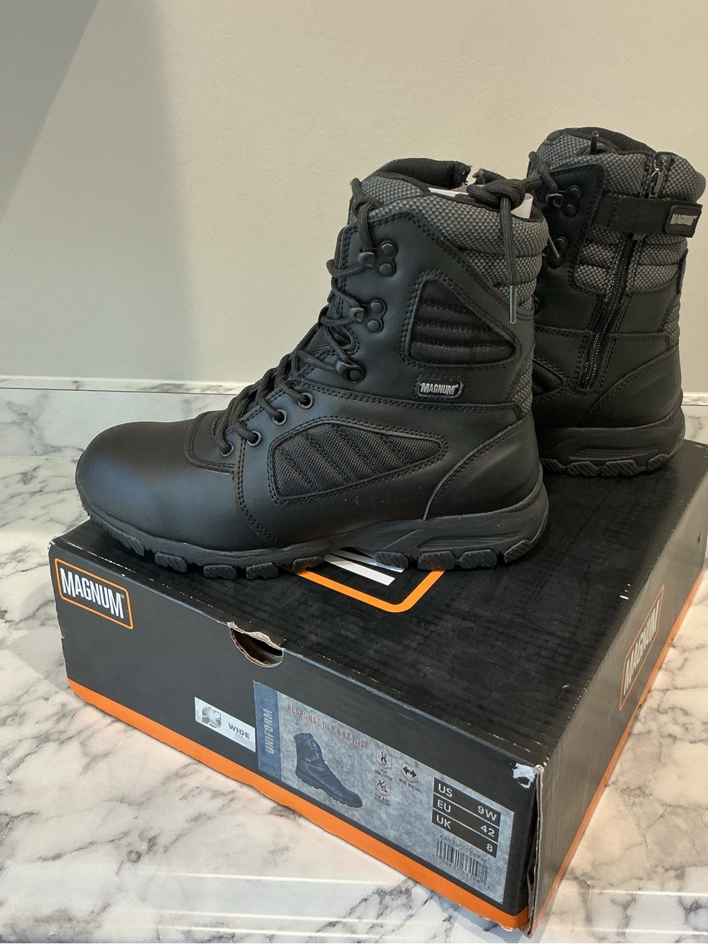 Magnum Black Men's Waterproof Tactical Side Zip & Lace-Up Boots
